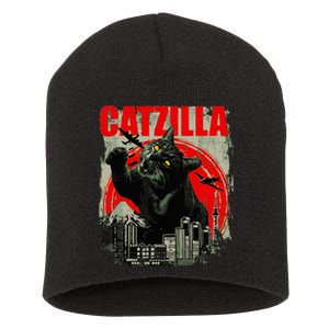 Funny Cat Catzilla Short Acrylic Beanie