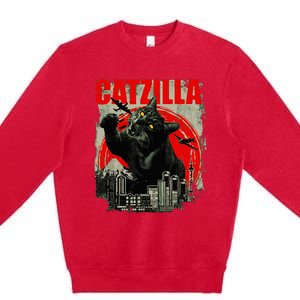 Funny Cat Catzilla Premium Crewneck Sweatshirt