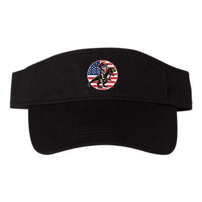 Funny Cowboy Cat Riding Dinosaur Usa Flag Trex 4th Of July Visor