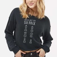 Funny Chess Chess Club Chess Player Chess Lover Chess Cropped Pullover Crew