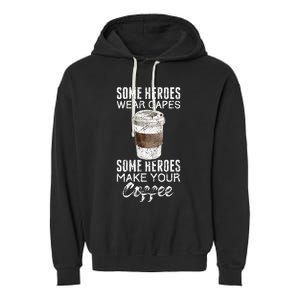 Funny Coffeemaker Coffee Lover Gift Idea Barista Garment-Dyed Fleece Hoodie