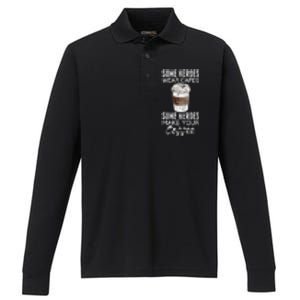 Funny Coffeemaker Coffee Lover Gift Idea Barista Performance Long Sleeve Polo