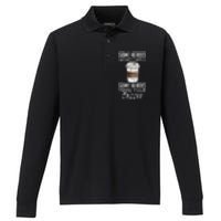 Funny Coffeemaker Coffee Lover Gift Idea Barista Performance Long Sleeve Polo