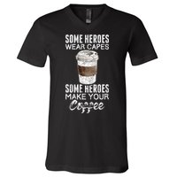 Funny Coffeemaker Coffee Lover Gift Idea Barista V-Neck T-Shirt