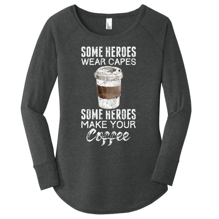 Funny Coffeemaker Coffee Lover Gift Idea Barista Women's Perfect Tri Tunic Long Sleeve Shirt