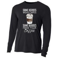 Funny Coffeemaker Coffee Lover Gift Idea Barista Cooling Performance Long Sleeve Crew