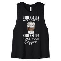 Funny Coffeemaker Coffee Lover Gift Idea Barista Women's Racerback Cropped Tank