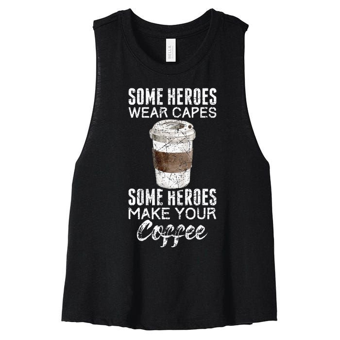 Funny Coffeemaker Coffee Lover Gift Idea Barista Women's Racerback Cropped Tank