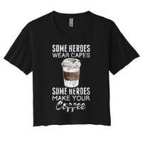 Funny Coffeemaker Coffee Lover Gift Idea Barista Women's Crop Top Tee