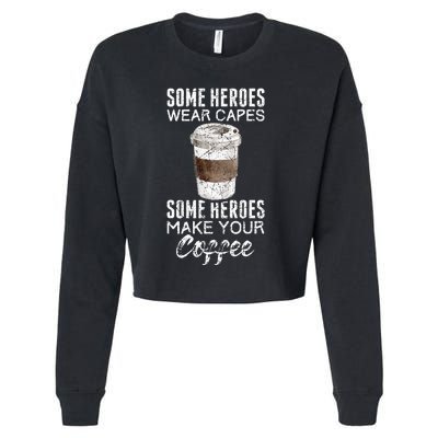 Funny Coffeemaker Coffee Lover Gift Idea Barista Cropped Pullover Crew