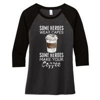 Funny Coffeemaker Coffee Lover Gift Idea Barista Women's Tri-Blend 3/4-Sleeve Raglan Shirt