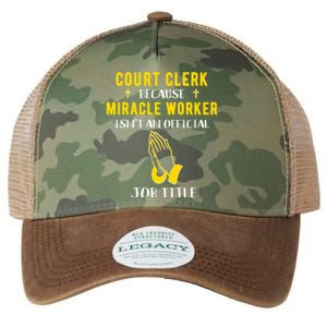 Funny Court Clerk Because Miracle Worker Isn't A Job Title G Cool Gift Legacy Tie Dye Trucker Hat