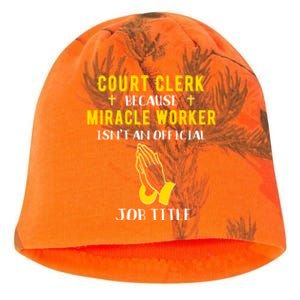 Funny Court Clerk Because Miracle Worker Isn't A Job Title G Cool Gift Kati - Camo Knit Beanie