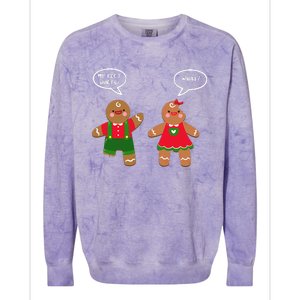 Funny Crude Christmas Humor Gingerbread Puns Slapstick Xmas Colorblast Crewneck Sweatshirt