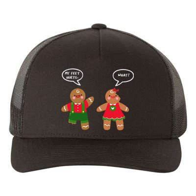 Funny Crude Christmas Humor Gingerbread Puns Slapstick Xmas Yupoong Adult 5-Panel Trucker Hat