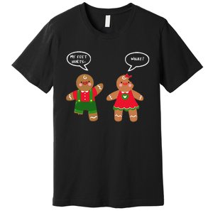 Funny Crude Christmas Humor Gingerbread Puns Slapstick Xmas Premium T-Shirt