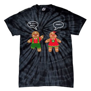 Funny Crude Christmas Humor Gingerbread Puns Slapstick Xmas Tie-Dye T-Shirt