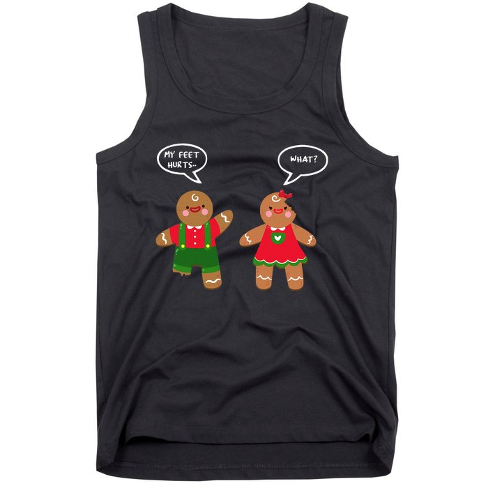 Funny Crude Christmas Humor Gingerbread Puns Slapstick Xmas Tank Top