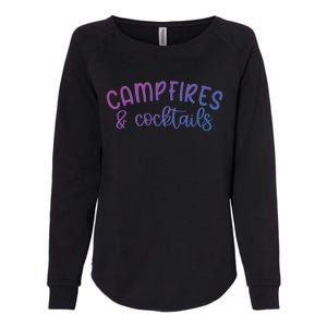 Funny Camping Campfires And Cocktails Gift Womens California Wash Sweatshirt