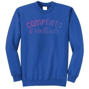 Funny Camping Campfires And Cocktails Gift Tall Sweatshirt