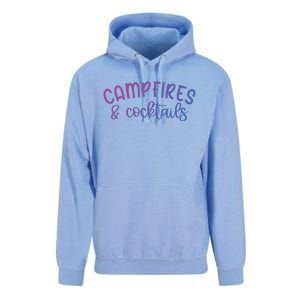 Funny Camping Campfires And Cocktails Gift Unisex Surf Hoodie