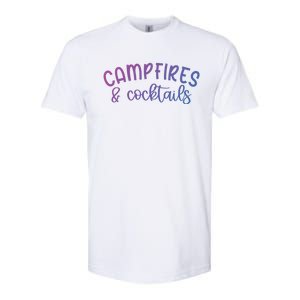 Funny Camping Campfires And Cocktails Gift Softstyle CVC T-Shirt