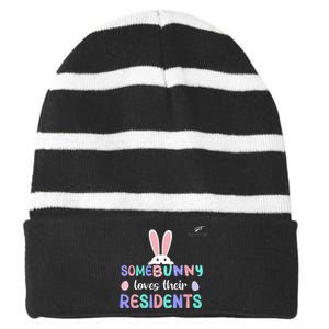 Folsom Care Center Easter Bunny Nursing Home Striped Beanie with Solid Band