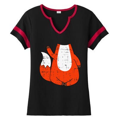 Fox Costume Cute Easy Animal Halloween Gift Ladies Halftime Notch Neck Tee