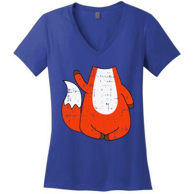 Fox Costume Cute Easy Animal Halloween Gift Women's V-Neck T-Shirt