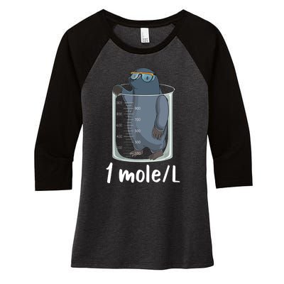 Funny Chemistry Chemist Student Science Teacher Moles Women Women's Tri-Blend 3/4-Sleeve Raglan Shirt