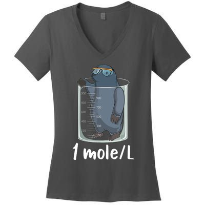 Funny Chemistry Chemist Student Science Teacher Moles Women Women's V-Neck T-Shirt