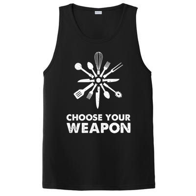 Funny Cooking Choose Your Weapon Kitchen Utensils Gift PosiCharge Competitor Tank