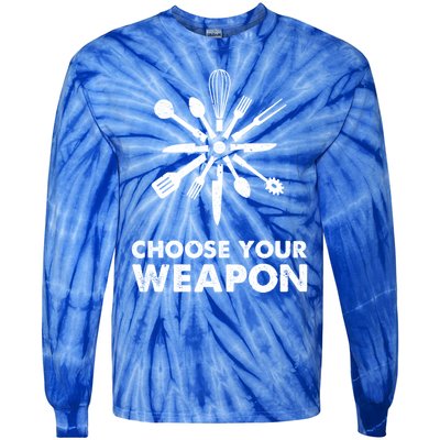 Funny Cooking Choose Your Weapon Kitchen Utensils Gift Tie-Dye Long Sleeve Shirt