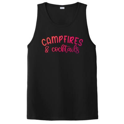 Funny Camping Campfires And Cocktails Gift PosiCharge Competitor Tank