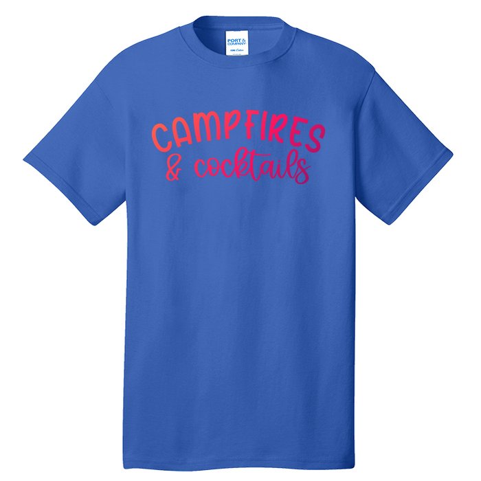 Funny Camping Campfires And Cocktails Gift Tall T-Shirt