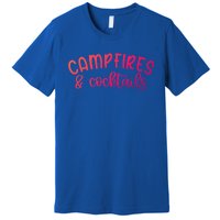 Funny Camping Campfires And Cocktails Gift Premium T-Shirt