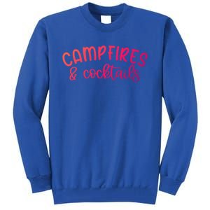 Funny Camping Campfires And Cocktails Gift Tall Sweatshirt