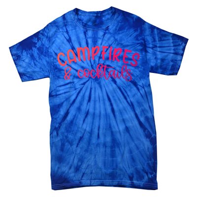 Funny Camping Campfires And Cocktails Gift Tie-Dye T-Shirt