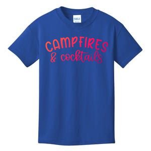 Funny Camping Campfires And Cocktails Gift Kids T-Shirt