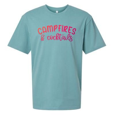 Funny Camping Campfires And Cocktails Gift Sueded Cloud Jersey T-Shirt