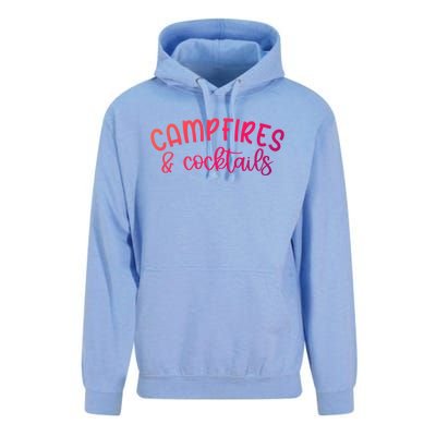 Funny Camping Campfires And Cocktails Gift Unisex Surf Hoodie