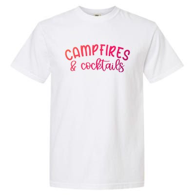 Funny Camping Campfires And Cocktails Gift Garment-Dyed Heavyweight T-Shirt