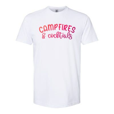 Funny Camping Campfires And Cocktails Gift Softstyle CVC T-Shirt