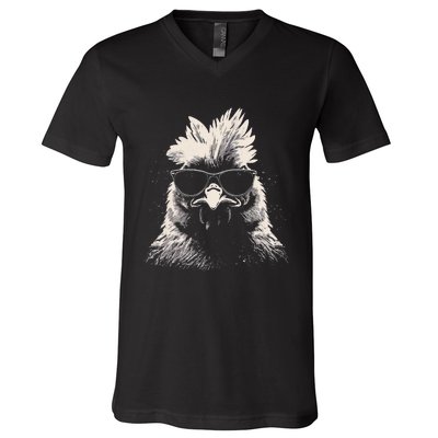 Funny Chicken cool Graffiti Urban art street V-Neck T-Shirt