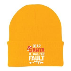 Funny Christmas Couples Dear Santa It Was Her Fault Xmas Fun Cool Gift Knit Cap Winter Beanie