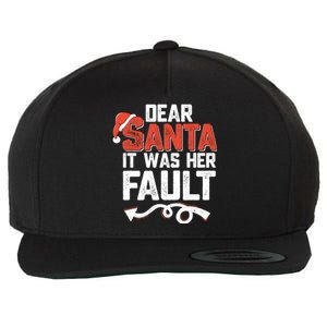 Funny Christmas Couples Dear Santa It Was Her Fault Xmas Fun Cool Gift Wool Snapback Cap