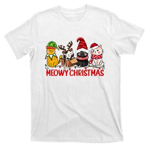 Funny Christmas Cats Cute Kitten Cats Santa Hat Xmas T-Shirt