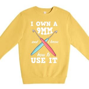 Funny Crocheting Crochet Gift Premium Crewneck Sweatshirt