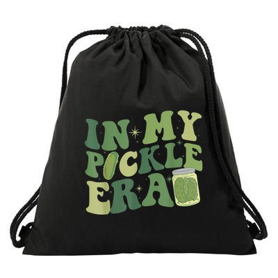 Funny Canned Cucumber Pickle Groovy In My Pickle Era Gift Drawstring Bag