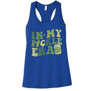 Funny Canned Cucumber Pickle Groovy In My Pickle Era Gift Women's Racerback Tank